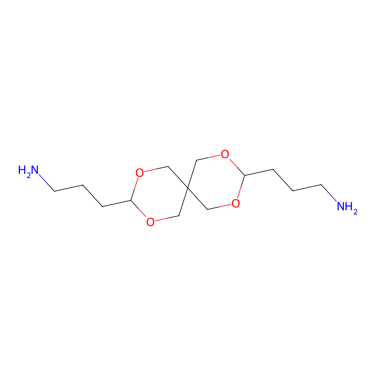 2,4,8,10-Tetraoxaspiro[5.5]undecane-3,9-dipropanamine molecular structure, CAS 21587-74-6