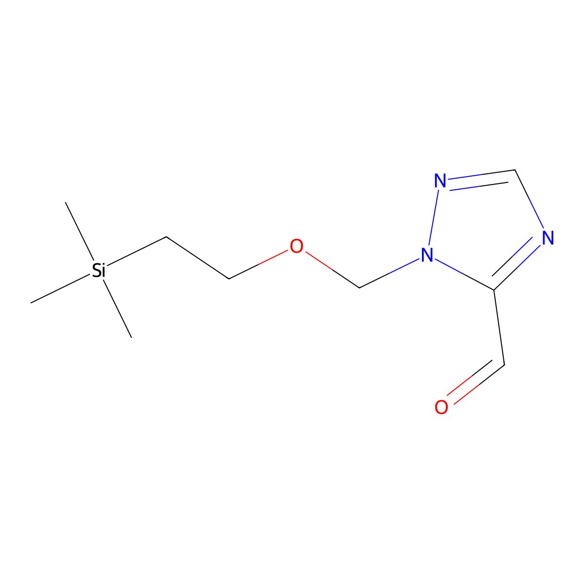 1-{[2-(trimethylsilyl)ethoxy]methyl}-1H-1,2,4-triazole-5-carbaldehyde molecular structure, CAS 215871-11-7