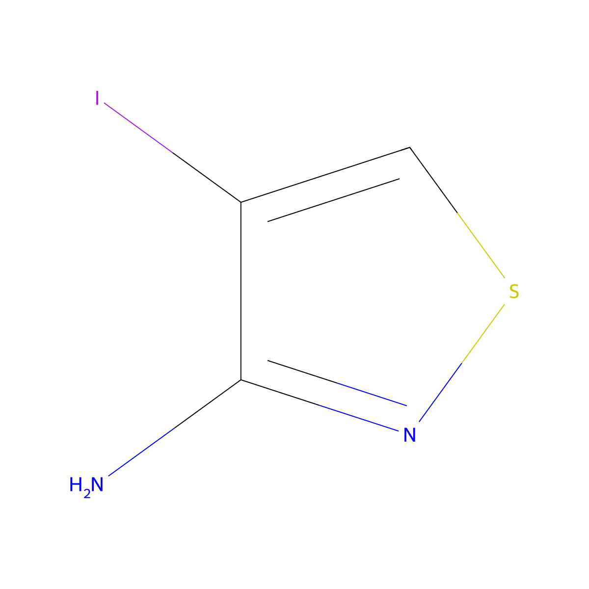 4-Iodo-1,2-thiazol-3-amine molecular structure, CAS 2158718-02-4