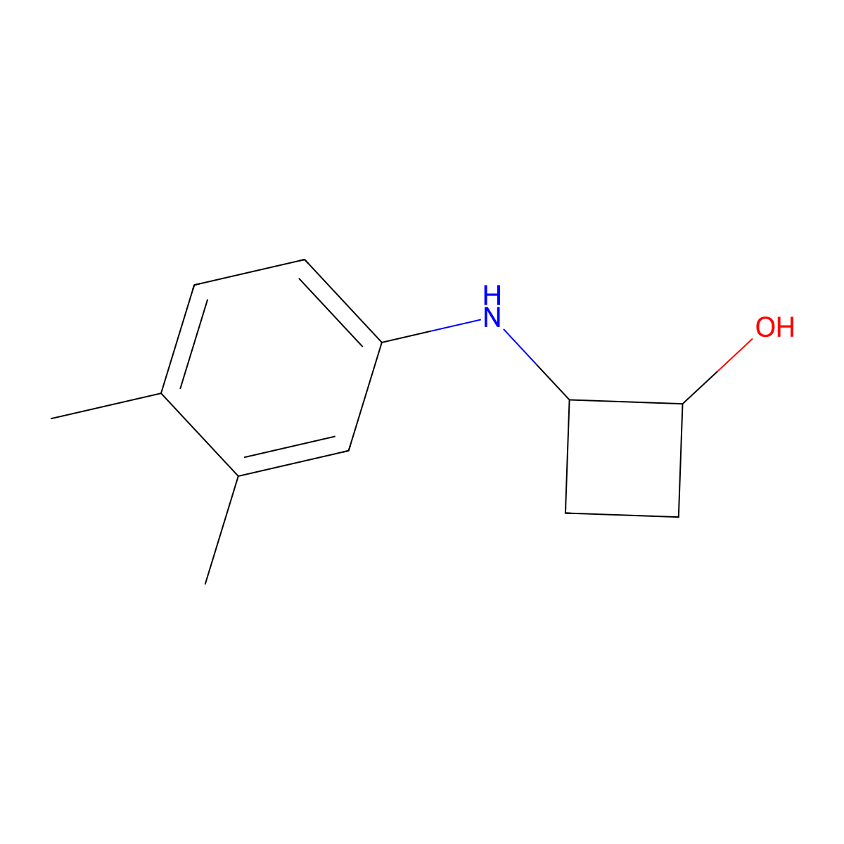 2-[(3,4-Dimethylphenyl)amino]cyclobutan-1-ol molecular structure, CAS 2158722-48-4