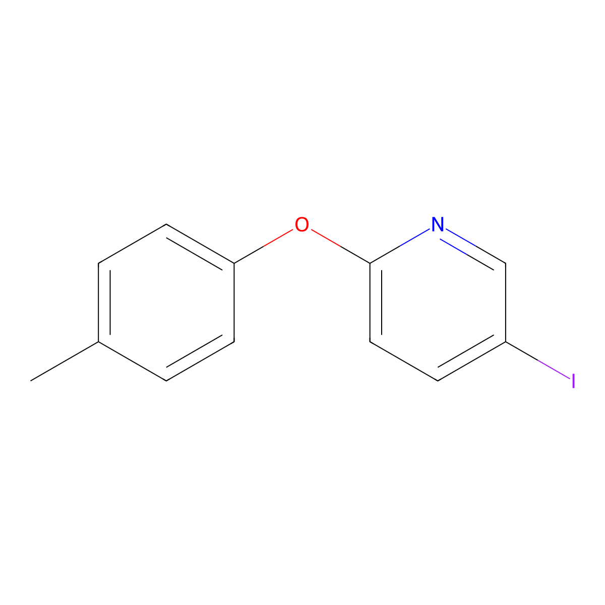 5-Iodo-2-(p-tolyloxy)pyridine molecular structure, CAS 2158738-18-0