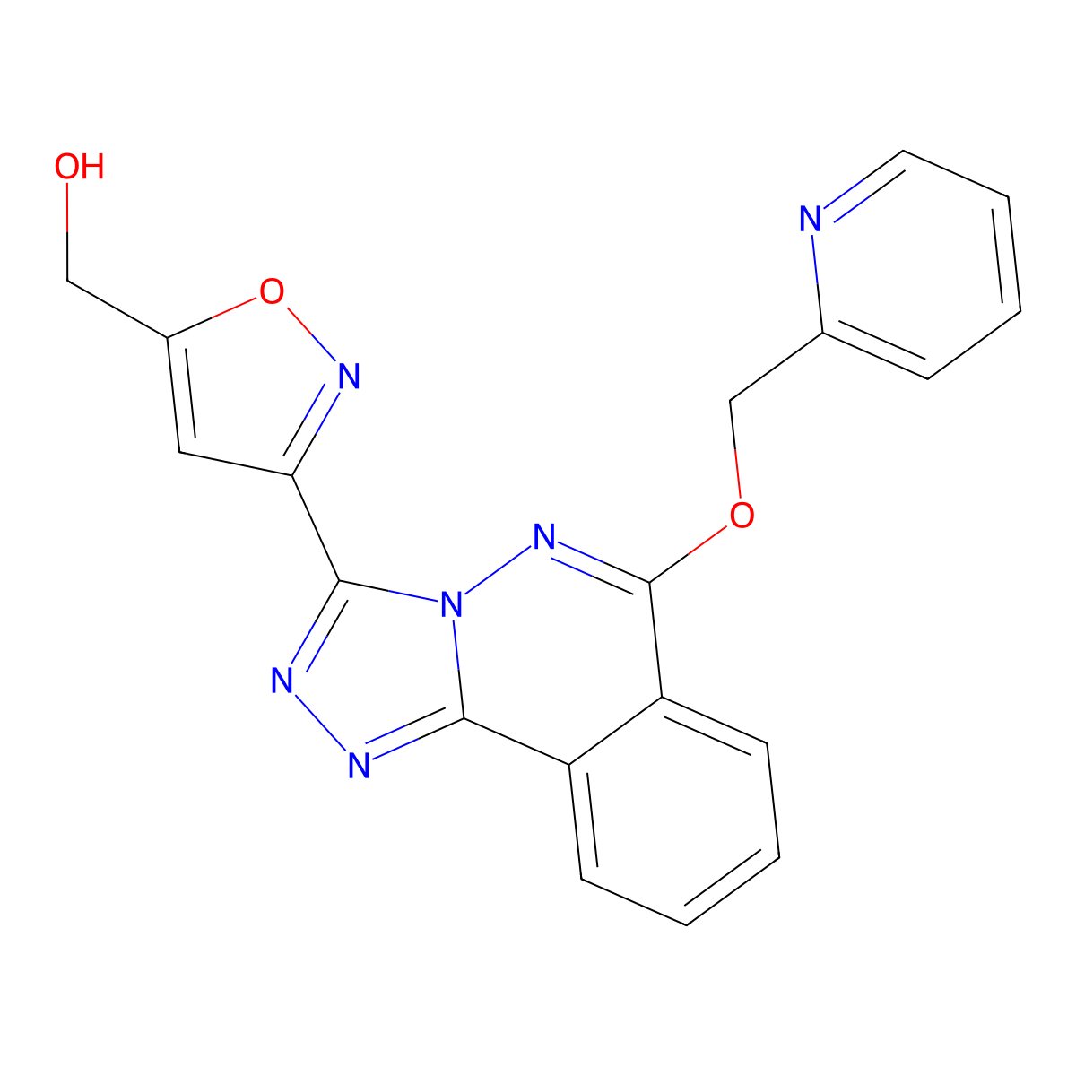 [3-[6-(Pyridin-2-ylmethoxy)-[1,2,4]triazolo[3,4-a]phthalazin-3-yl]-1,2-oxazol-5-yl]methanol molecular structure, CAS 215874-17-2
