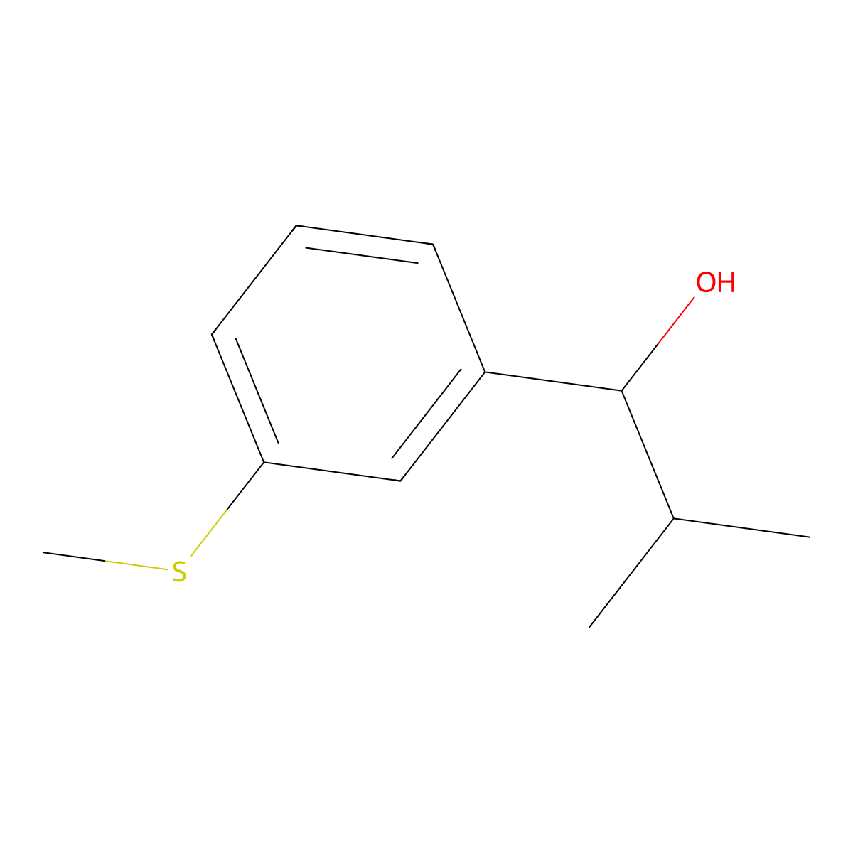 2-Methyl-1-(3-(methylthio)phenyl)propan-1-ol molecular structure, CAS 2158760-25-7