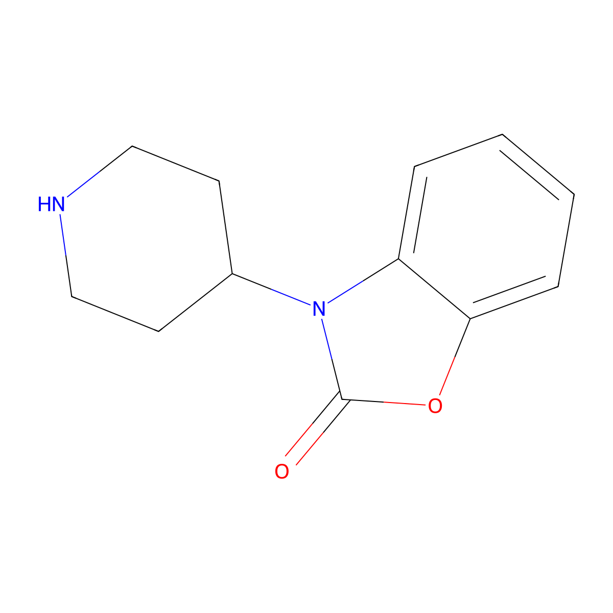 3-(4-Piperidinyl)-1,3-benzoxazol-2(3H)-one molecular structure, CAS 215878-20-9