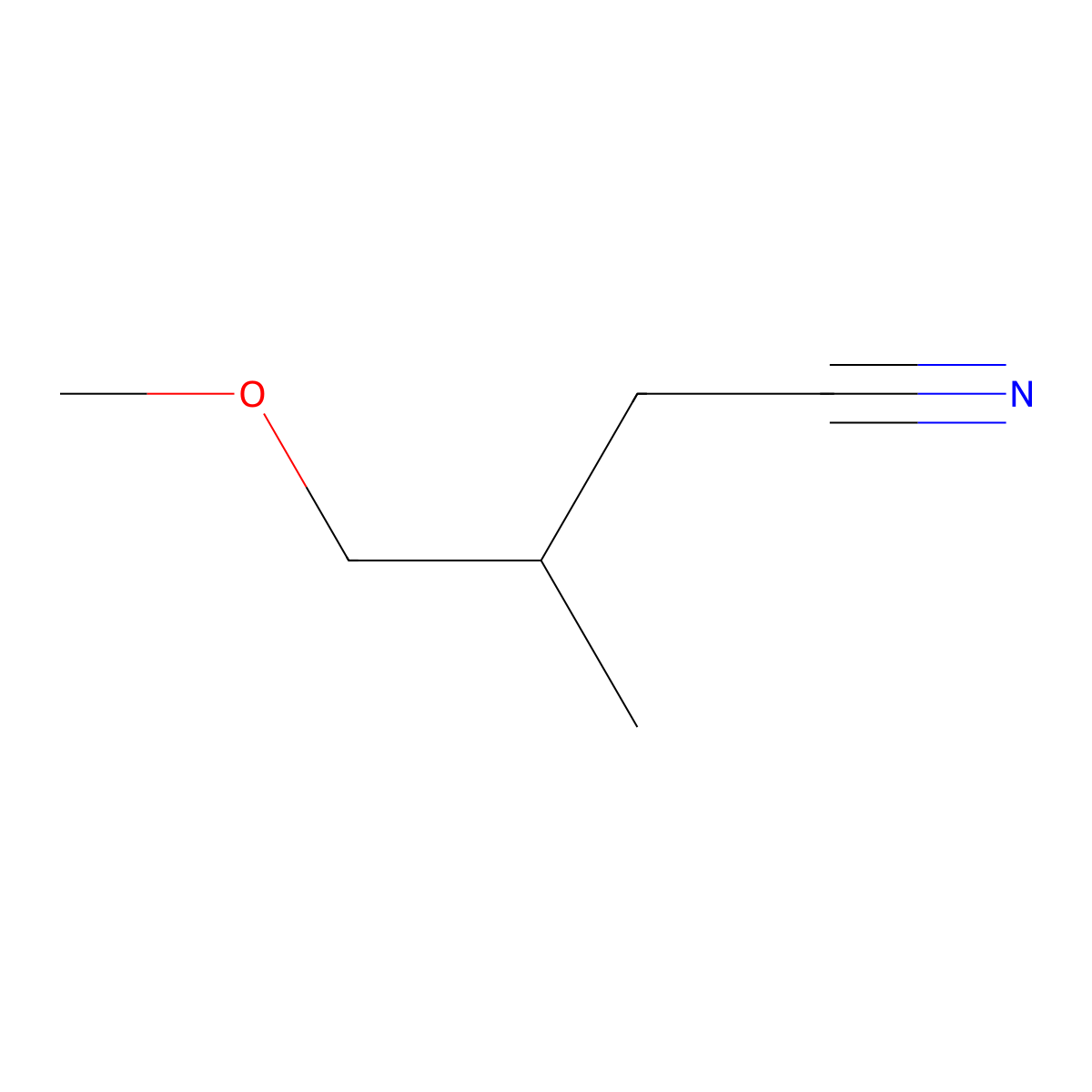 4-Methoxy-3-methylbutanenitrile molecular structure, CAS 21589-41-3