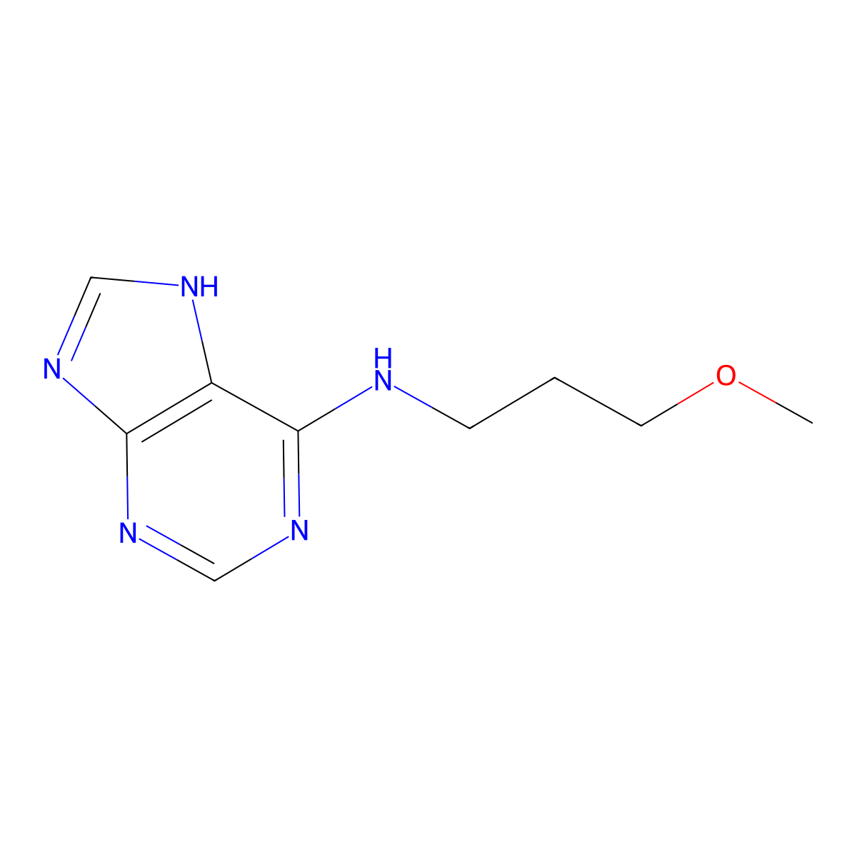 Adenine,N6-3-methoxypropyl molecular structure, CAS 21589-43-5