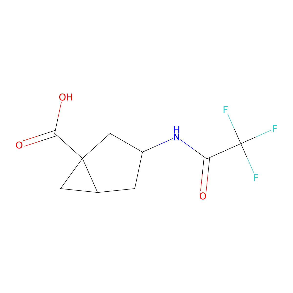 rac-(1R,3R,5R)-3-(trifluoroacetamido)bicyclo[3.1.0]hexane-1-carboxylic acid molecular structure, CAS 2158984-54-2