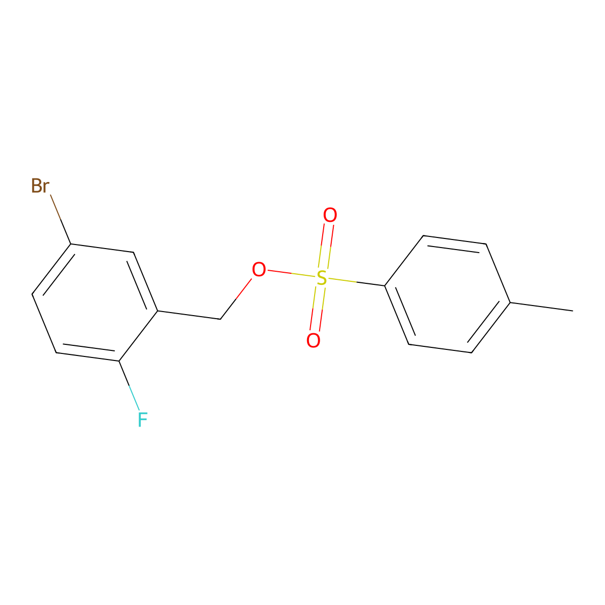 (5-Bromo-2-fluorophenyl)methyl 4-methylbenzene-1-sulfonate molecular structure, CAS 2158997-06-7