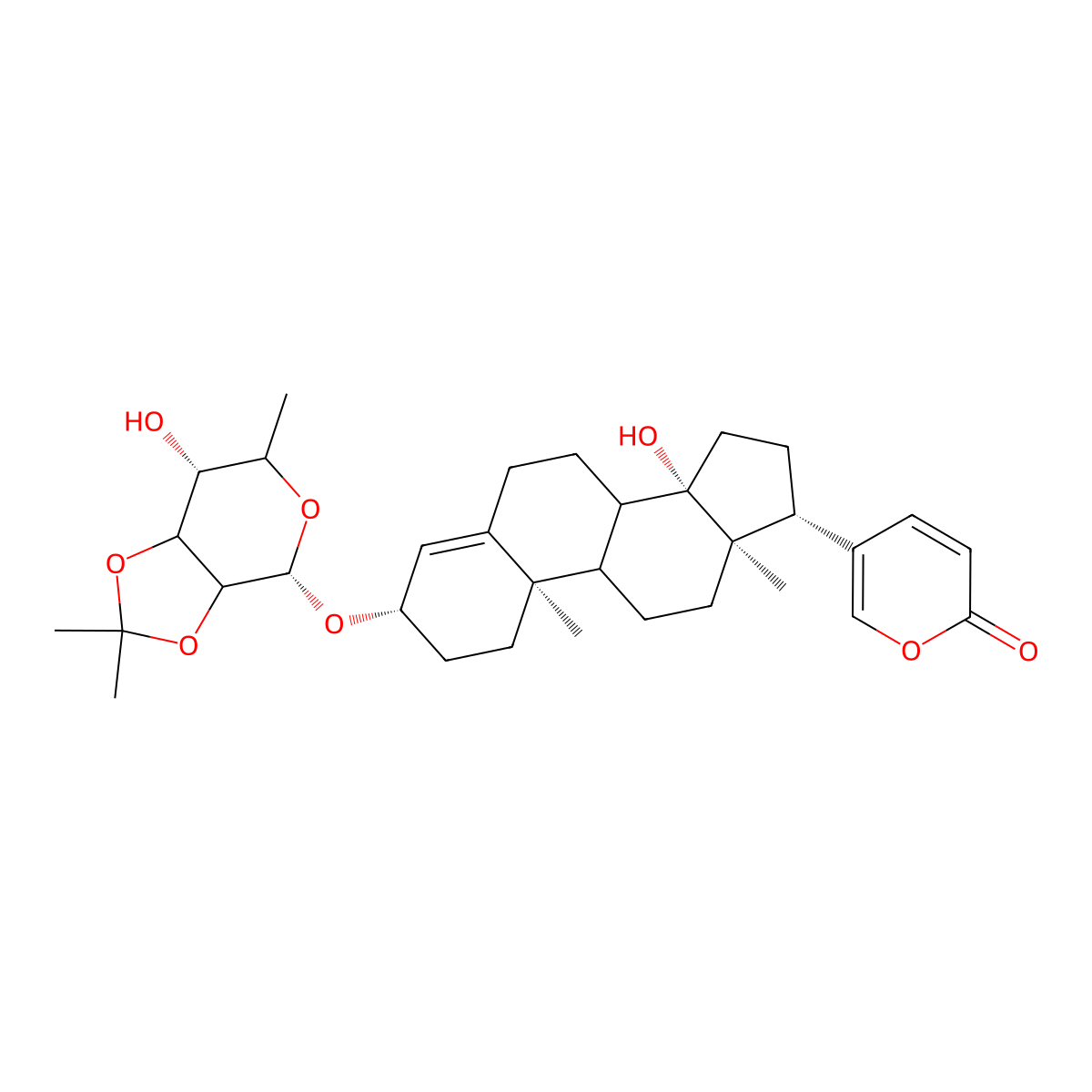 Isopropylideneproscillaridin molecular structure, CAS 21590-25-0