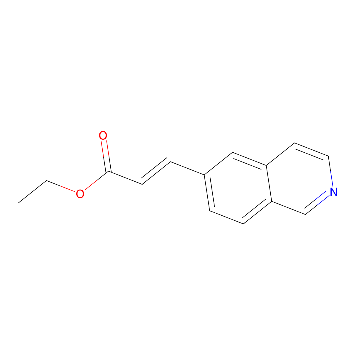 Ethyl (E)-3-(isoquinolin-6-yl)acrylate molecular structure, CAS 2159082-49-0