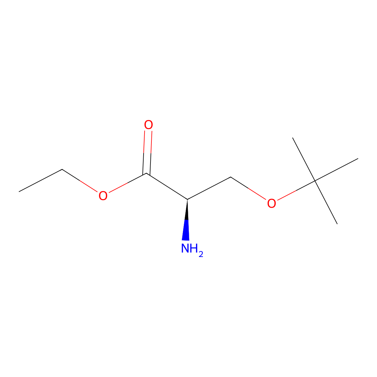 ethyl (2R)-2-amino-3-(tert-butoxy)propanoate molecular structure, CAS 2159100-96-4