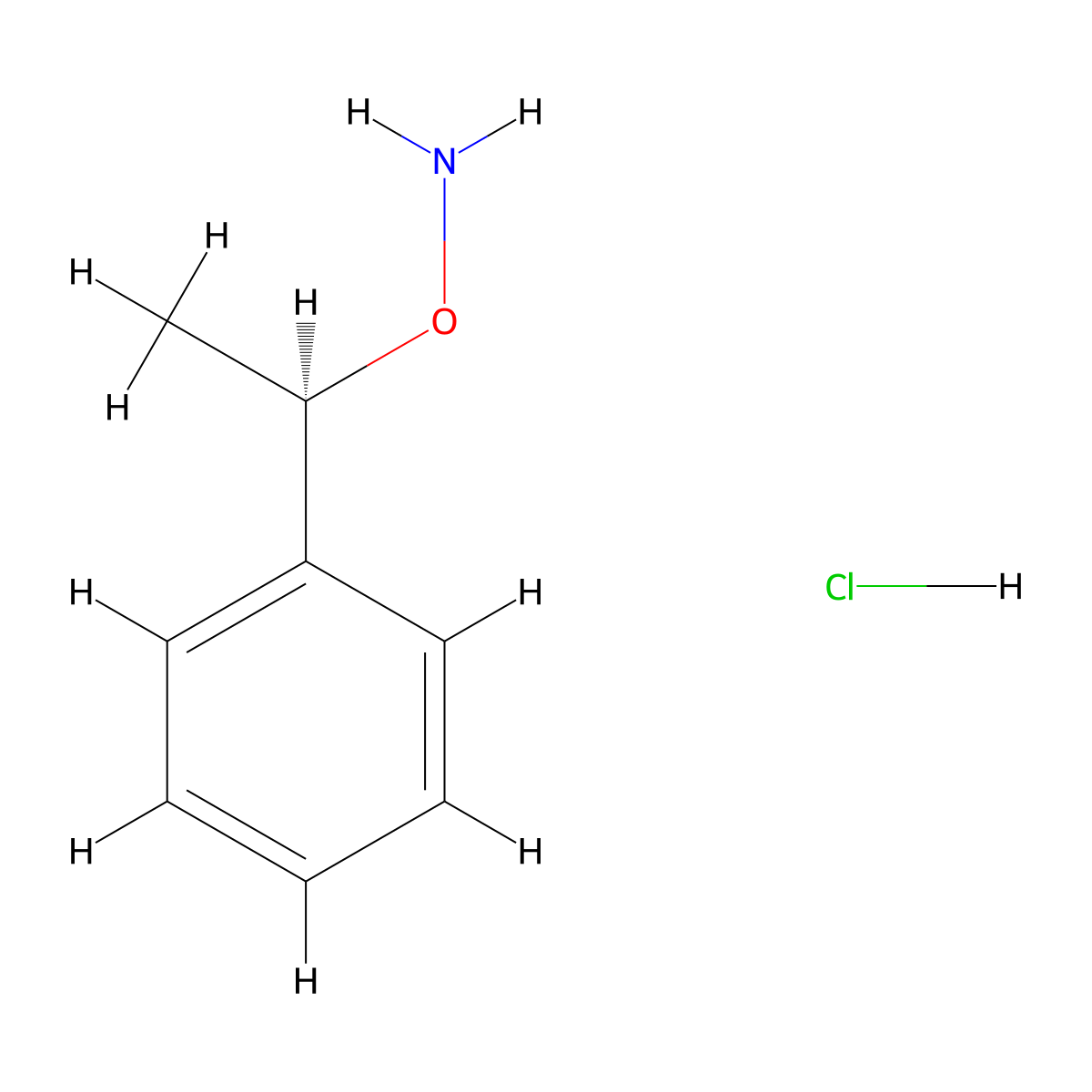 O-[(1R)-1-phenylethyl]hydroxylamine hydrochloride molecular structure, CAS 2159106-97-3
