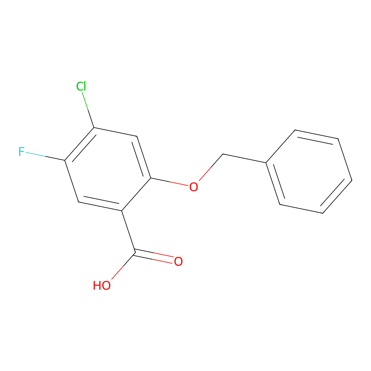 2-(Benzyloxy)-4-chloro-5-fluorobenzoic acid molecular structure, CAS 2159120-66-6
