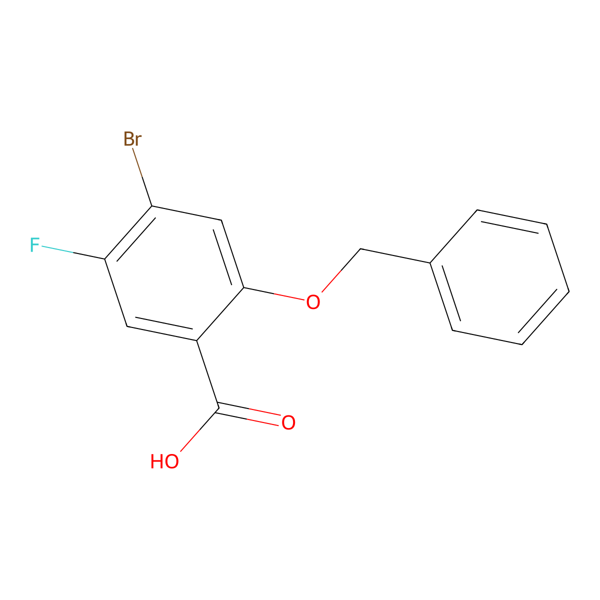 2-Benzyloxy-4-bromo-5-fluoro-benzoic acid molecular structure, CAS 2159120-71-3