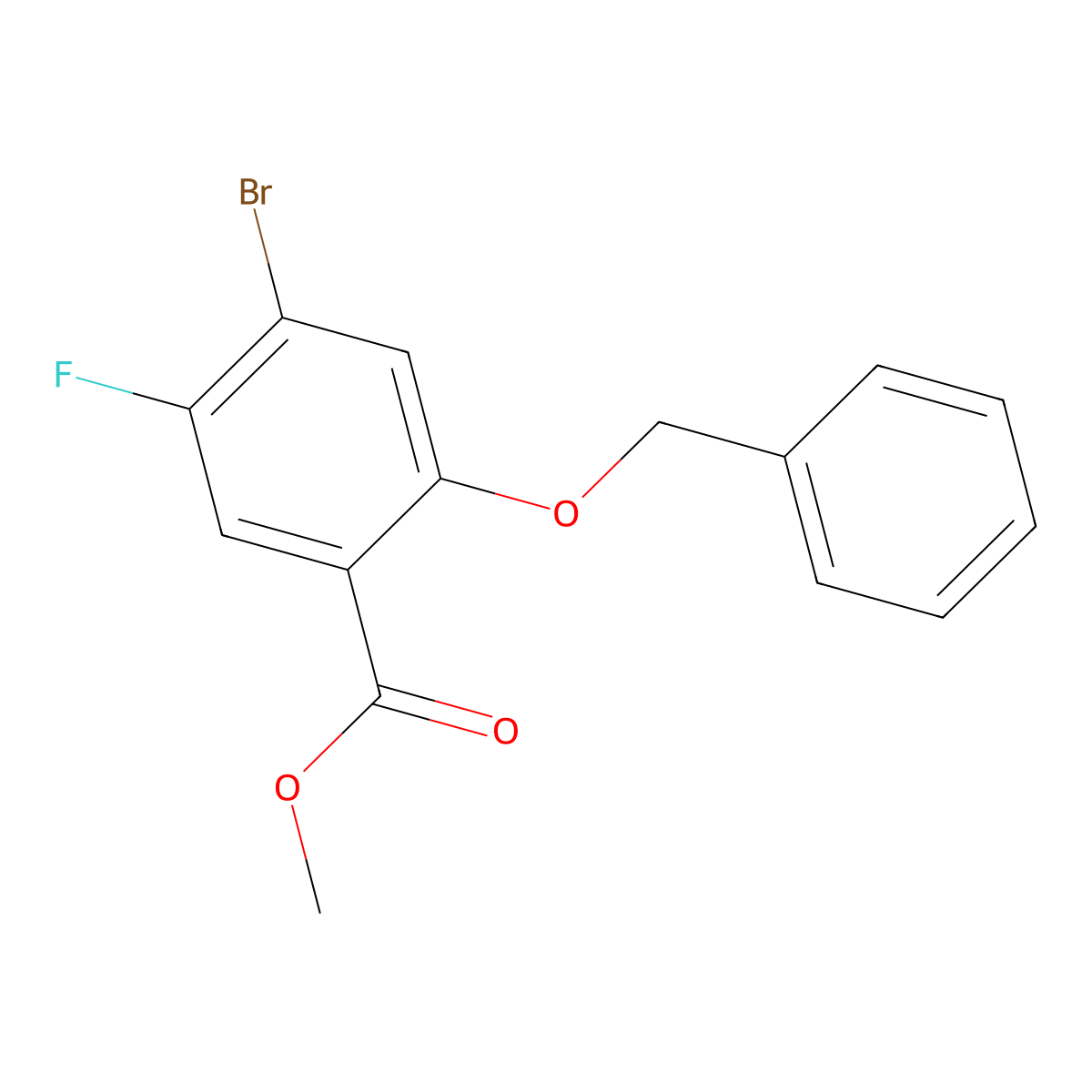 Methyl 2-(benzyloxy)-4-bromo-5-fluorobenzoate molecular structure, CAS 2159122-29-7