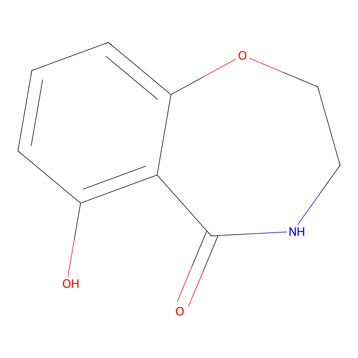 6-hydroxy-3,4-dihydro-2H-1,4-benzoxazepin-5-one molecular structure, CAS 2159122-37-7