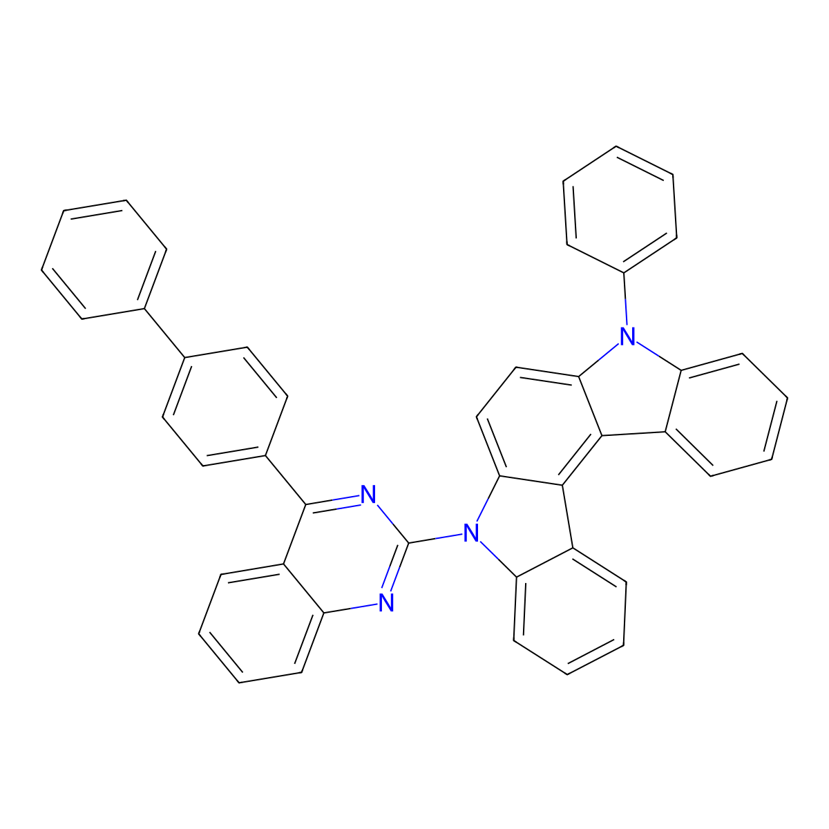 5-(4-([1,1'-Biphenyl]-4-yl)quinazolin-2-yl)-8-phenyl-5,8-dihydroindolo[2,3-c]carbazole molecular structure, CAS 2159132-86-0