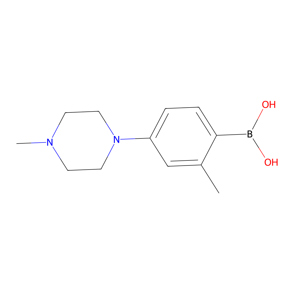 (2-Methyl-4-(4-methylpiperazin-1-yl)phenyl)boronic acid molecular structure, CAS 2159136-21-5