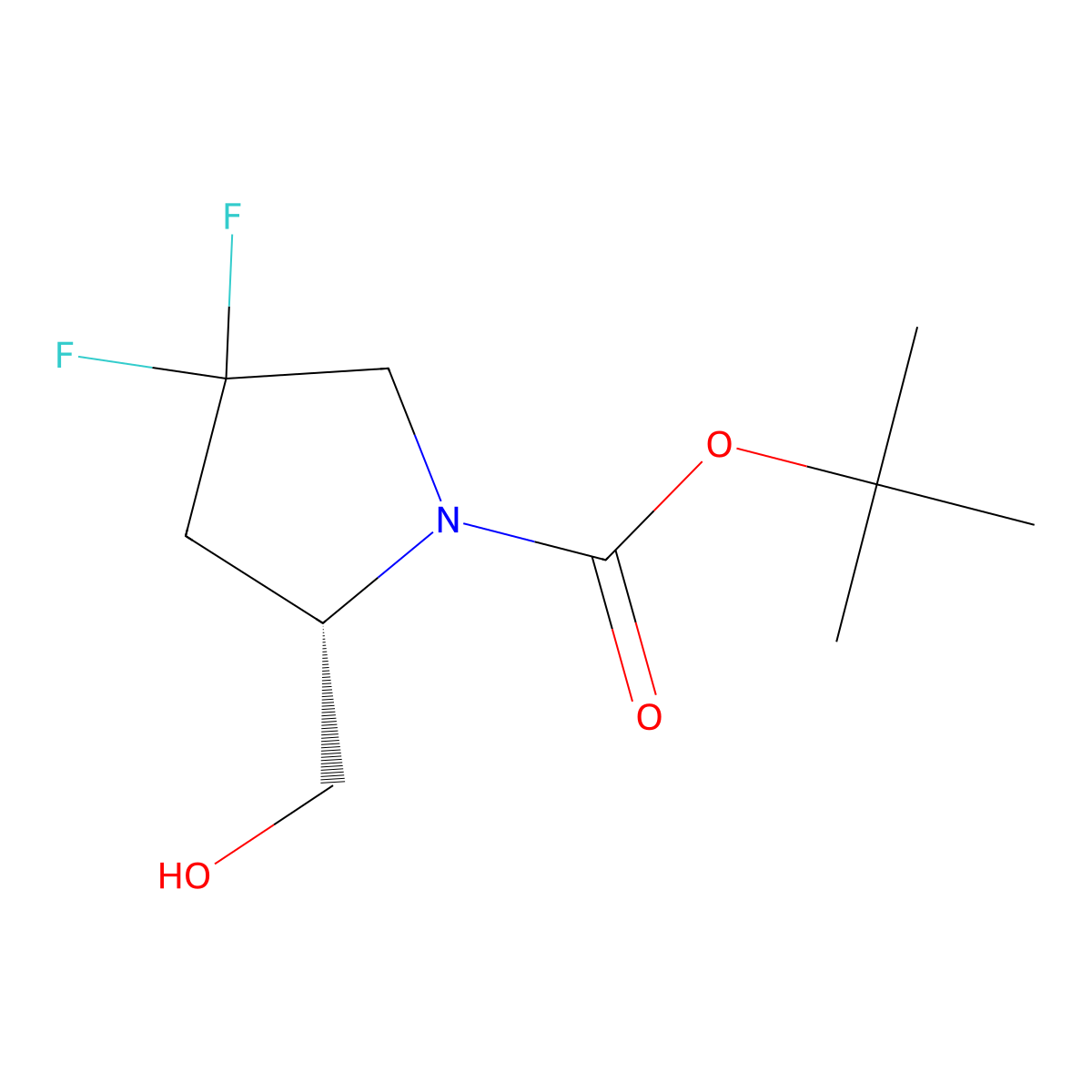tert-Butyl (2S)-4,4-difluoro-2-(hydroxymethyl)pyrrolidine-1-carboxylate molecular structure, CAS 215918-21-1