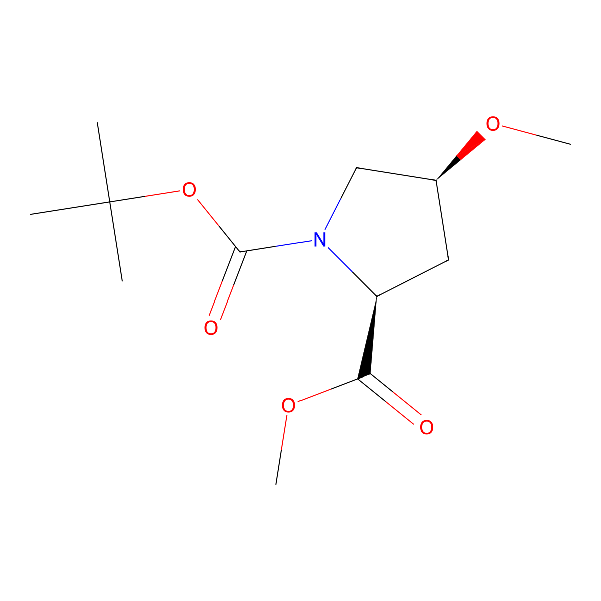 (2S,4S)-1-tert-Butyl 2-methyl 4-methoxypyrrolidine-1,2-dicarboxylate molecular structure, CAS 215918-38-0