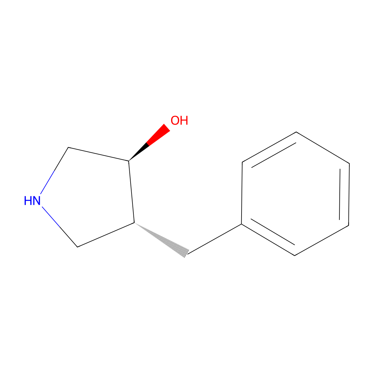 (3S,4R)-4-benzylpyrrolidin-3-ol molecular structure, CAS 215922-83-1