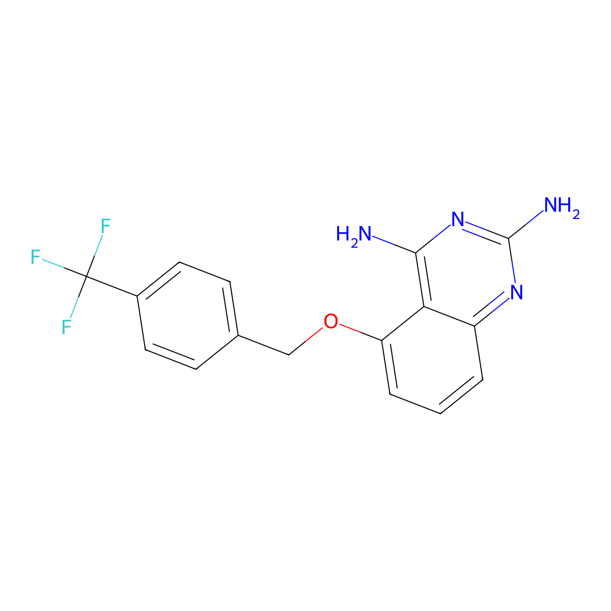 5-[[4-(Trifluoromethyl)phenyl]methoxy]quinazoline-2,4-diamine molecular structure, CAS 215925-78-3