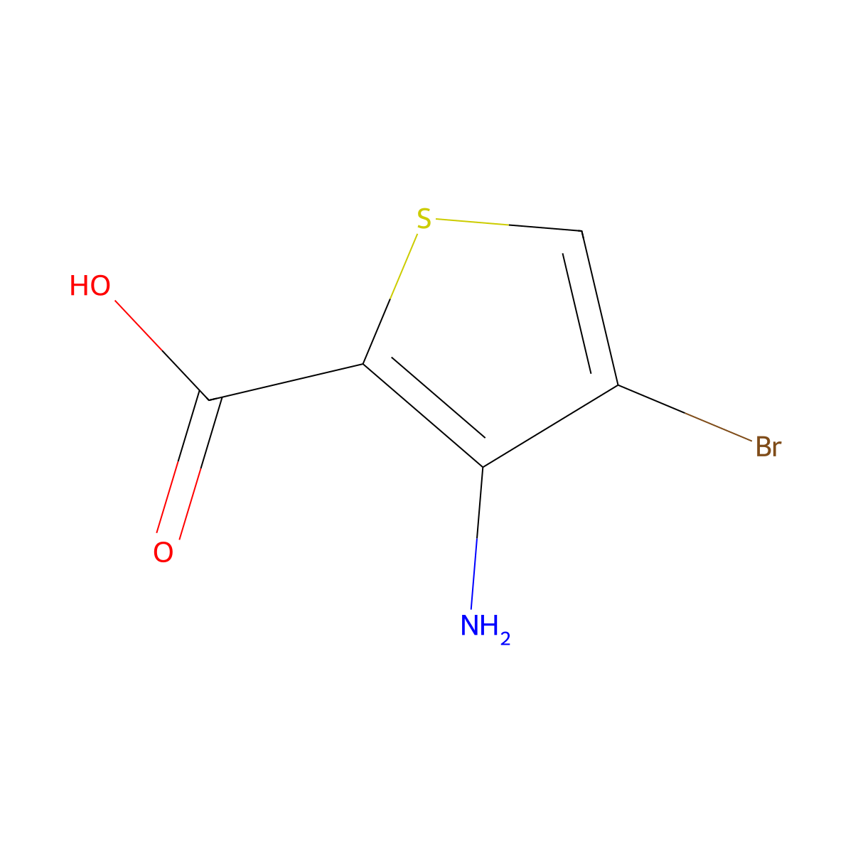 3-Amino-4-bromothiophene-2-carboxylic acid molecular structure, CAS 215927-34-7