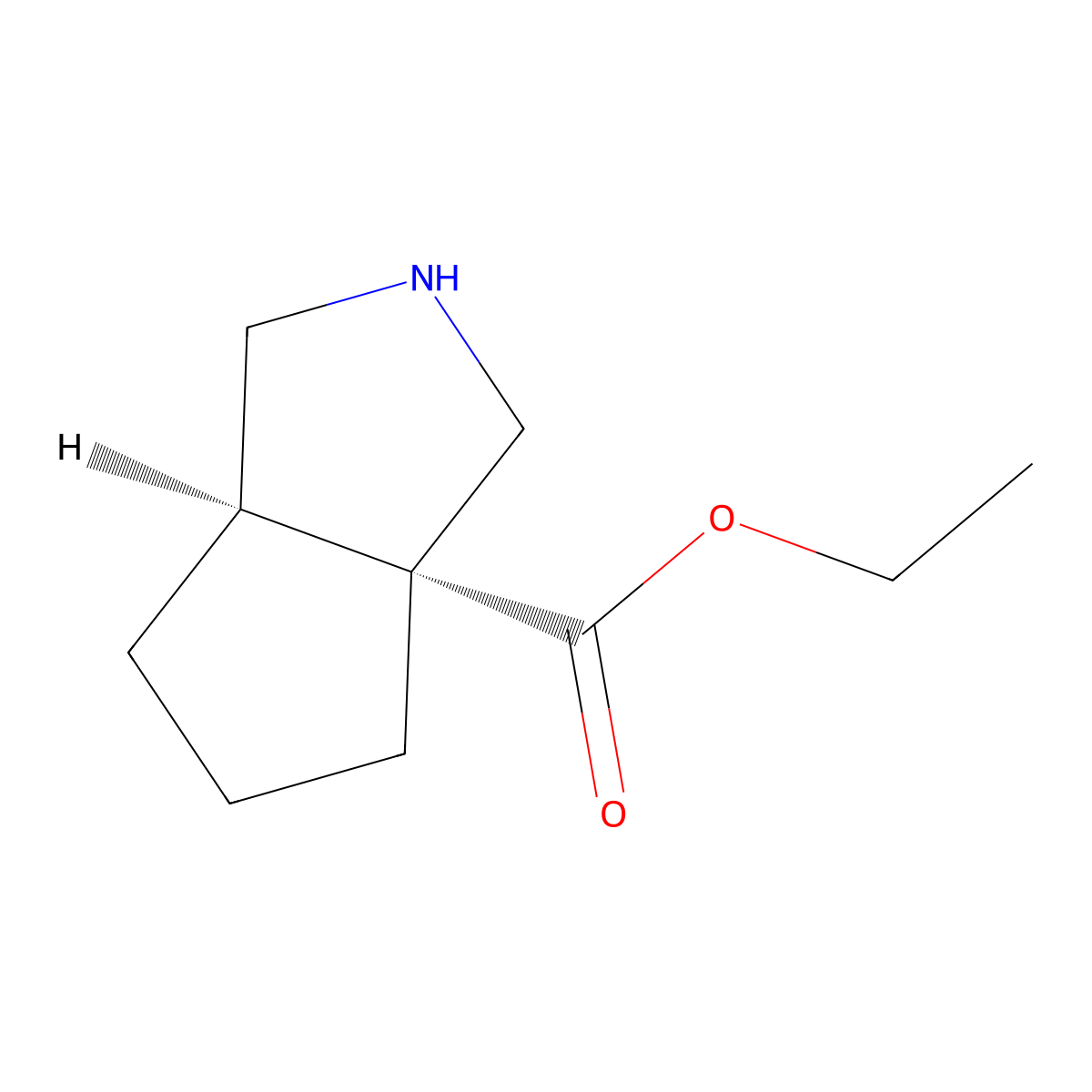 rac-ethyl (3aR,6aR)-octahydrocyclopenta[c]pyrrole-3a-carboxylate molecular structure, CAS 2159277-34-4