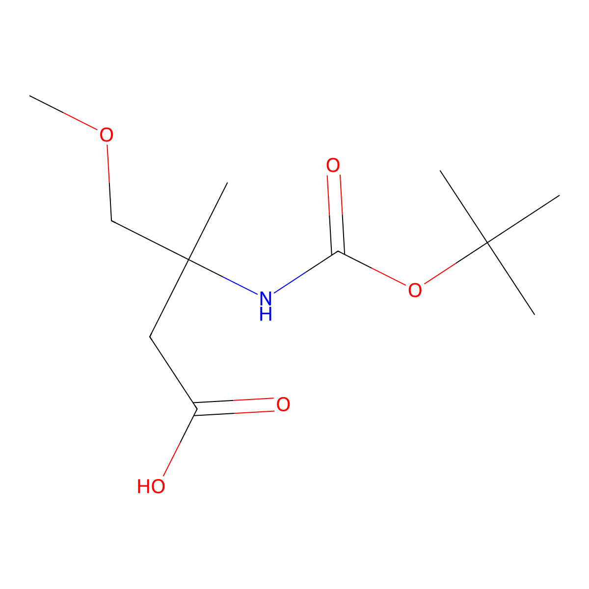 3-{[(Tert-butoxy)carbonyl]amino}-4-methoxy-3-methylbutanoic acid molecular structure, CAS 2159322-62-8