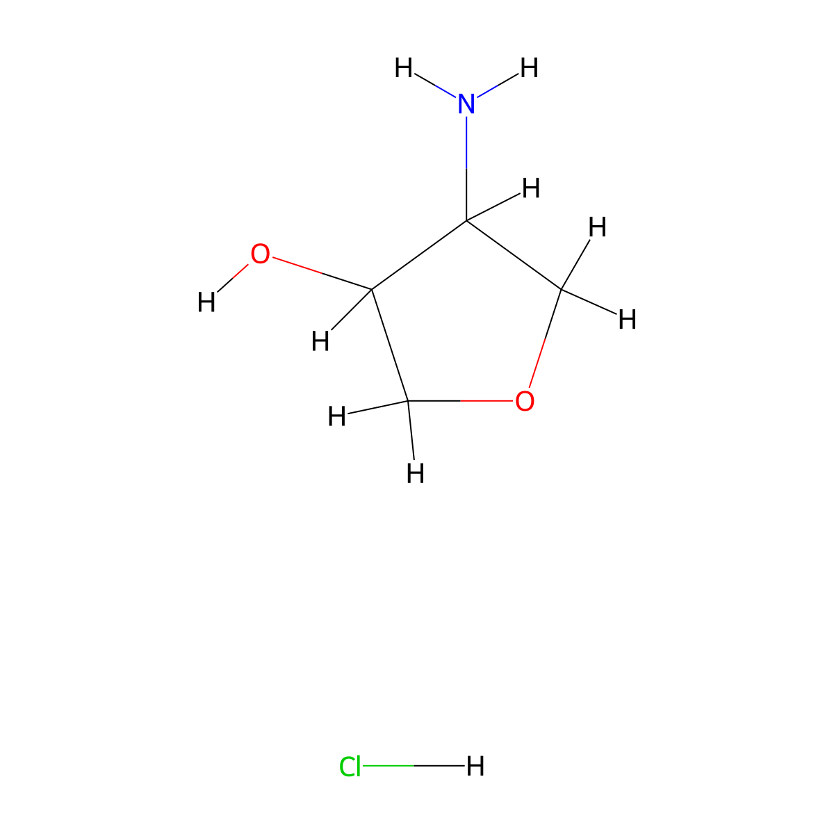 4-Aminotetrahydrofuran-3-ol hydrochloride molecular structure, CAS 215940-96-8