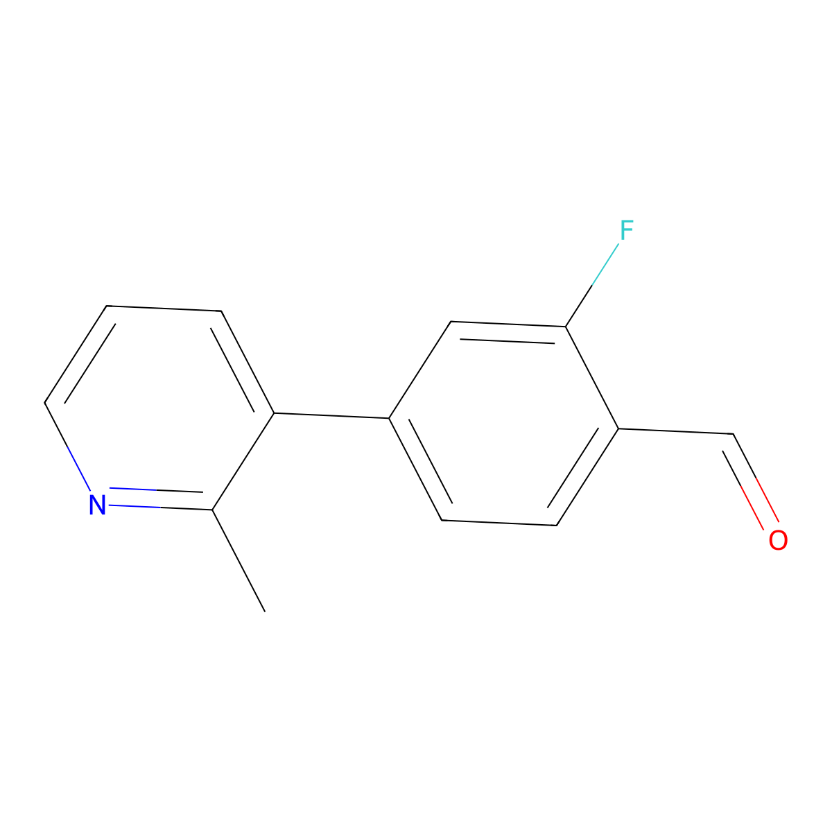 2-Fluoro-4-(2-methylpyridin-3-yl)benzaldehyde molecular structure, CAS 2159418-15-0