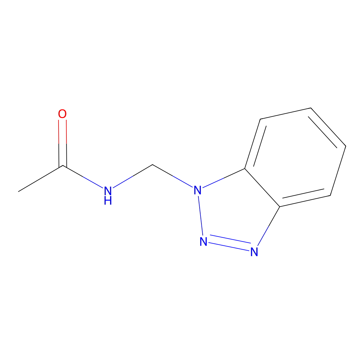 N-(1H-Benzotriazol-1-ylmethyl)acetamide molecular structure, CAS 215942-71-5