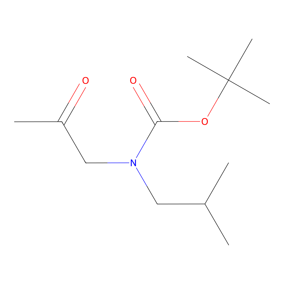 tert-butyl N-(2-methylpropyl)-N-(2-oxopropyl)carbamate molecular structure, CAS 2159446-08-7