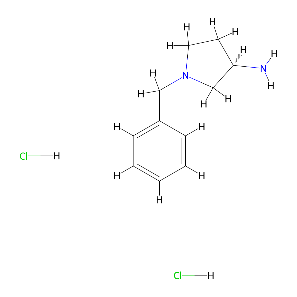 (R)-1-benzylpyrrolidin-3-amine dihydrochloride molecular structure, CAS 215947-36-7