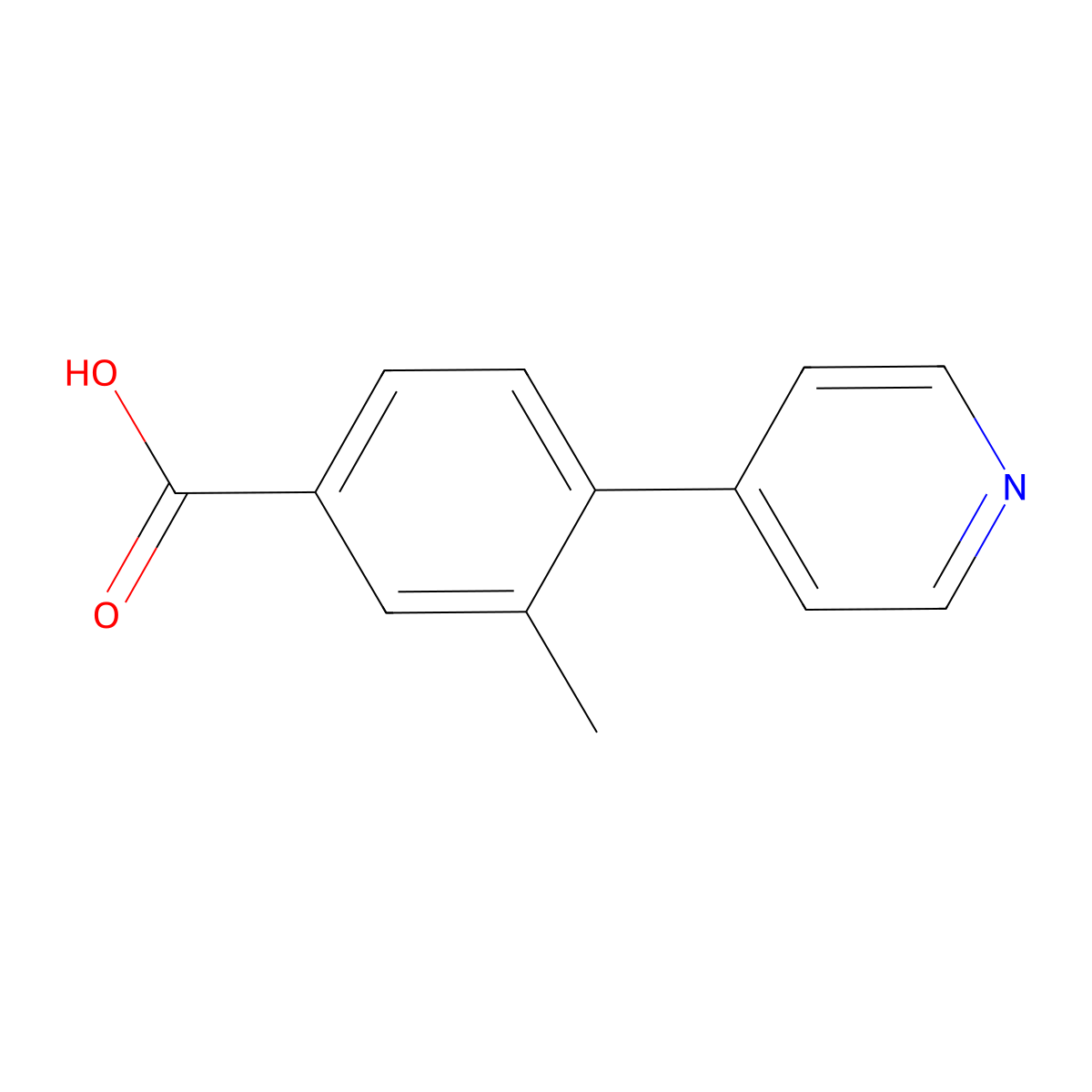 3-Methyl-4-(pyridin-4-yl)benzoic acid molecular structure, CAS 215949-50-1
