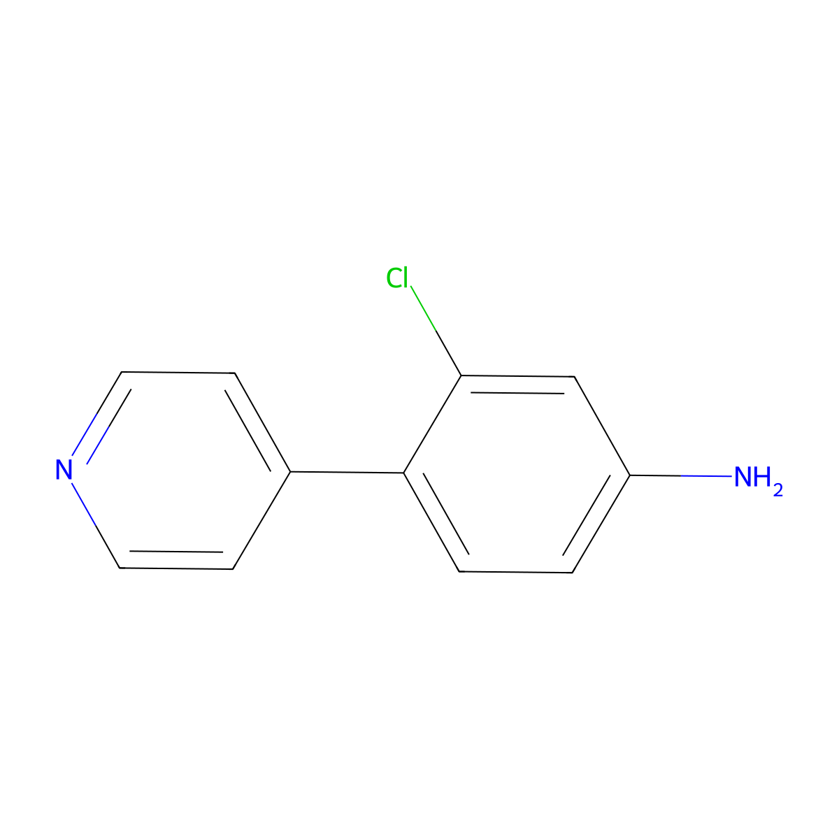 3-Chloro-4-(pyridin-4-yl)aniline molecular structure, CAS 215949-71-6