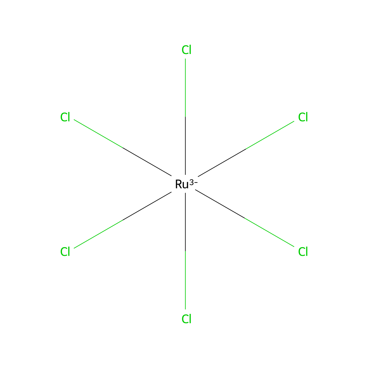 Hexachlororuthenium(3-) molecular structure, CAS 21595-26-6