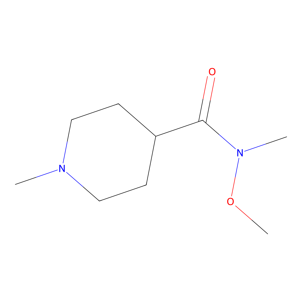 N-Methoxy-N,1-dimethylpiperidine-4-carboxamide molecular structure, CAS 215950-19-9