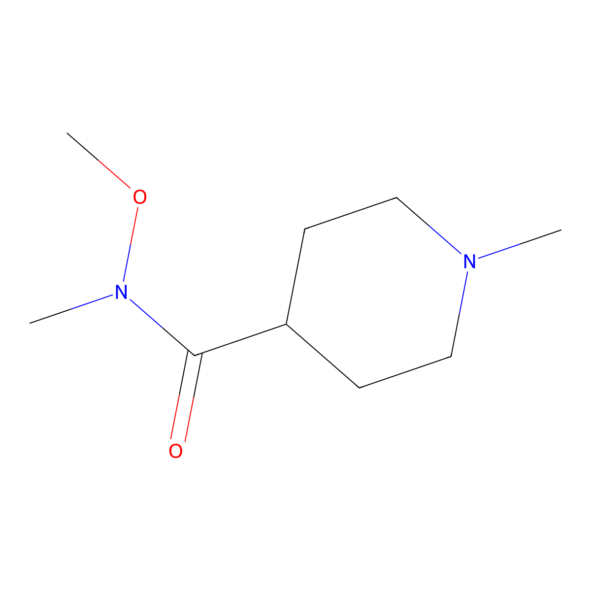 N-Methoxy-N,1-dimethylpiperidine-4-carboxamide molecular structure, CAS 215950-19-9