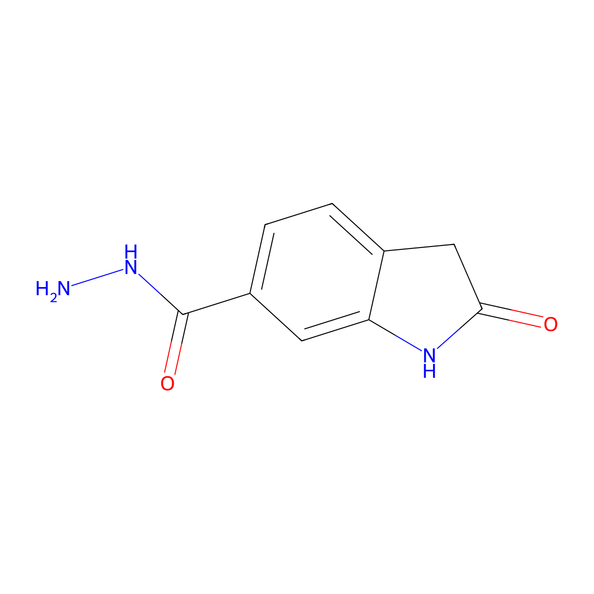 2-oxo-2,3-dihydro-1H-indole-6-carbohydrazide molecular structure, CAS 2159532-71-3