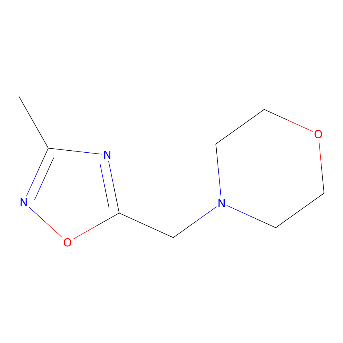 4-[(3-Methyl-1,2,4-oxadiazol-5-yl)methyl]morpholine molecular structure, CAS 2159564-30-2