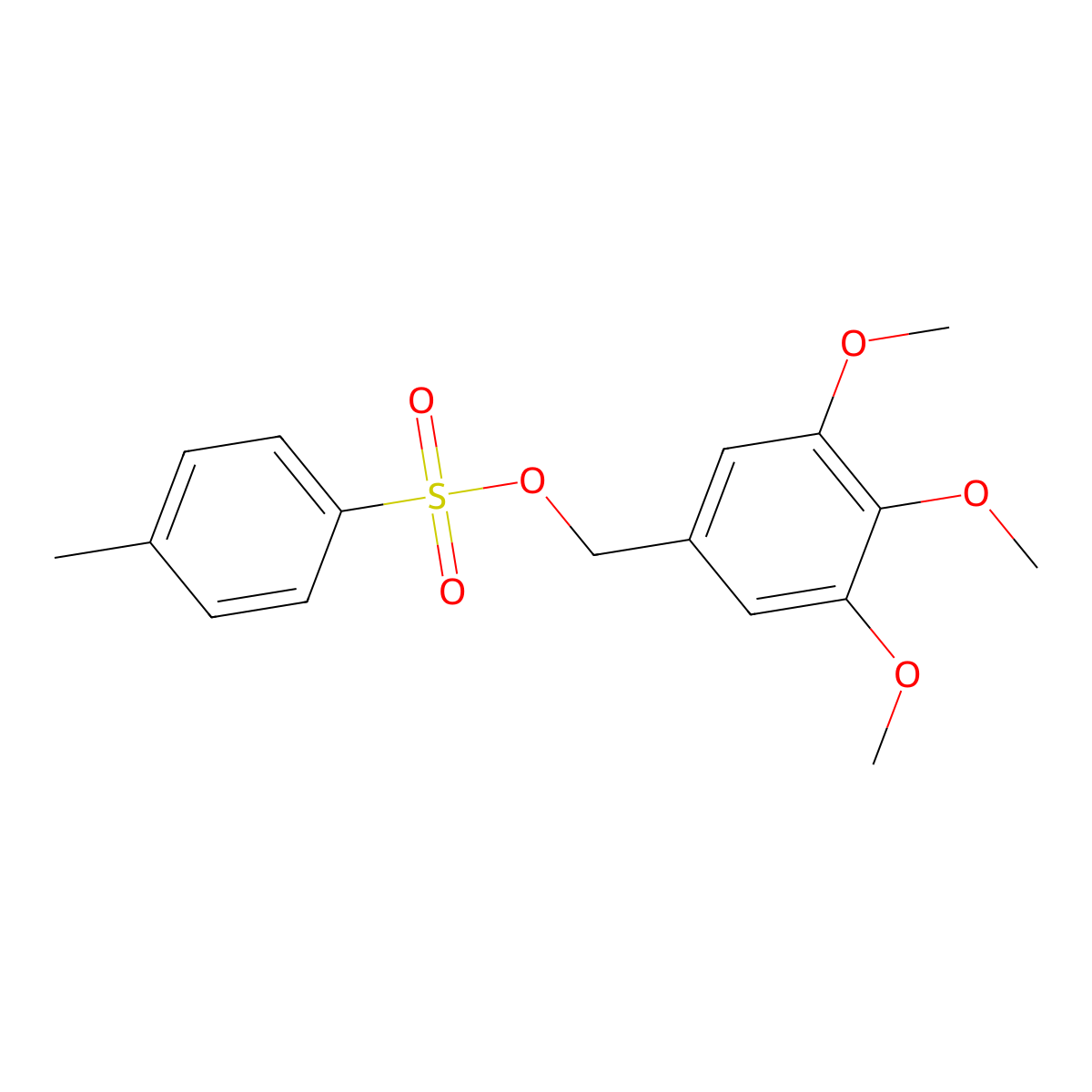 (3,4,5-Trimethoxyphenyl)methyl 4-methylbenzene-1-sulfonate molecular structure, CAS 2159570-82-6