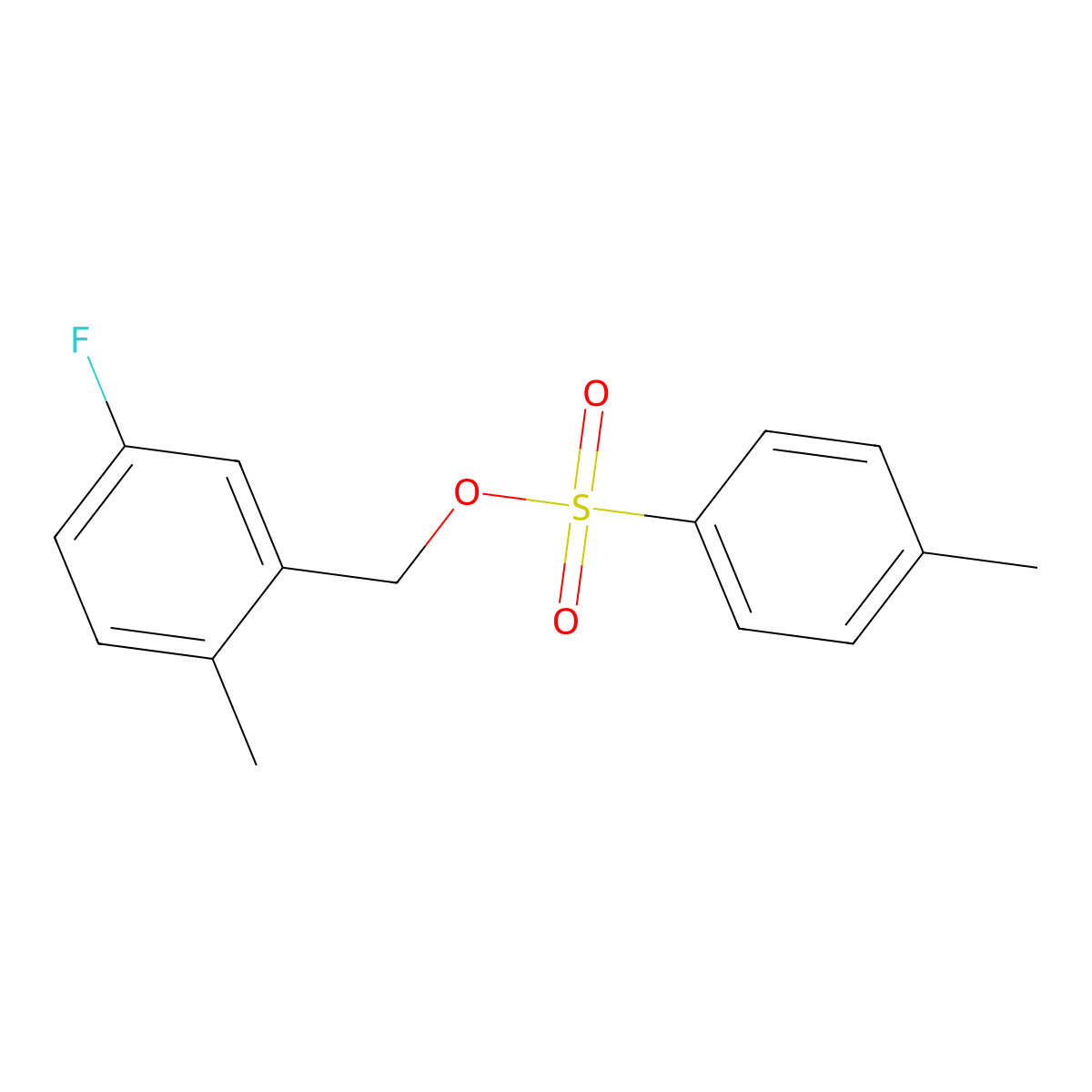 (5-Fluoro-2-methylphenyl)methyl 4-methylbenzene-1-sulfonate molecular structure, CAS 2159577-21-4