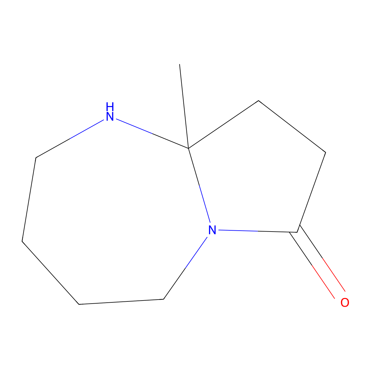 9a-Methyl-octahydro-pyrrolo-[1,2-a][1,3]diazepin-7-one molecular structure, CAS 21596-02-1