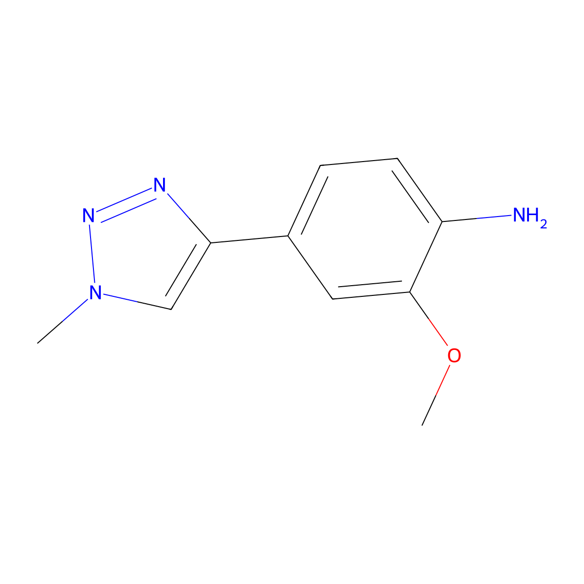 2-Methoxy-4-(1-methyl-1H-1,2,3-triazol-4-yl)benzenamine molecular structure, CAS 2159607-97-1