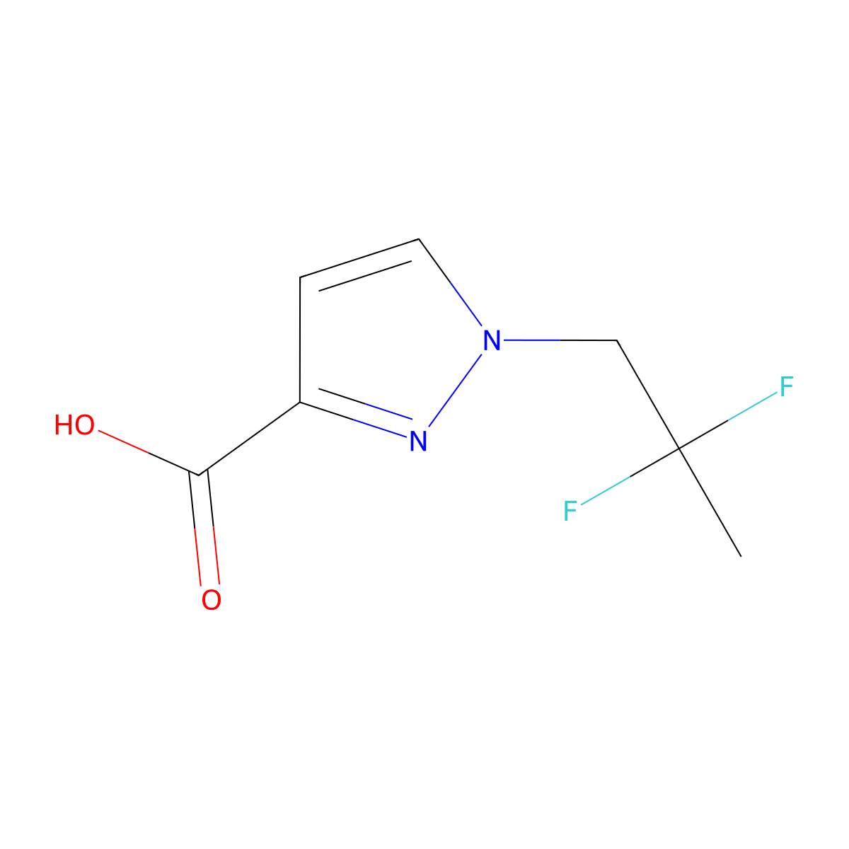 1-(2,2-difluoropropyl)-1H-pyrazole-3-carboxylic acid molecular structure, CAS 2159617-28-2
