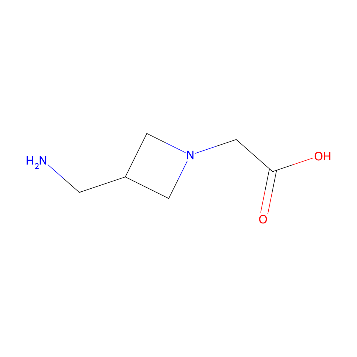 2-[3-(Aminomethyl)azetidin-1-yl]acetic acid molecular structure, CAS 2159642-25-6