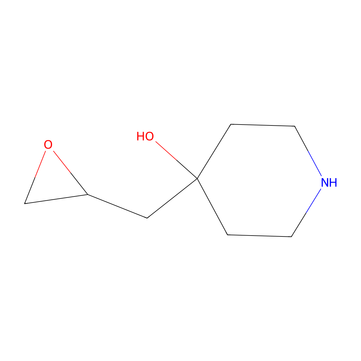 4-[(Oxiran-2-yl)methyl]piperidin-4-ol molecular structure, CAS 2159653-20-8
