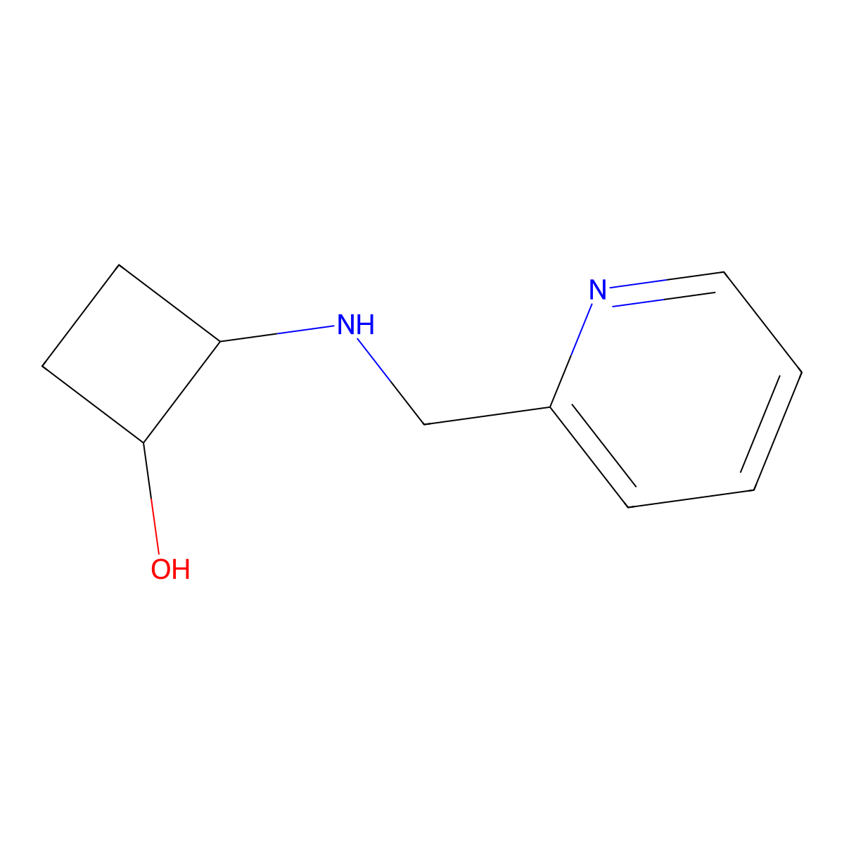 2-{[(Pyridin-2-yl)methyl]amino}cyclobutan-1-ol molecular structure, CAS 2159668-77-4