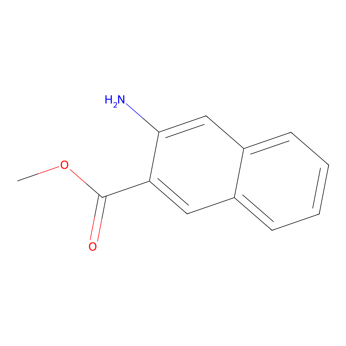 Methyl 3-aminonaphthalene-2-carboxylate molecular structure, CAS 21597-54-6